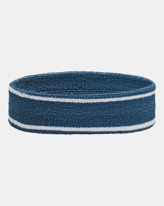 Unisex UA Striped Performance Terry Headband in Blue image number 1